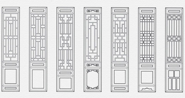 仁怀常用中式仿古花窗图案隔断设计图